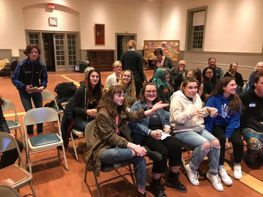 Mt. Greylock students and community members gather at the First Congregational Church.