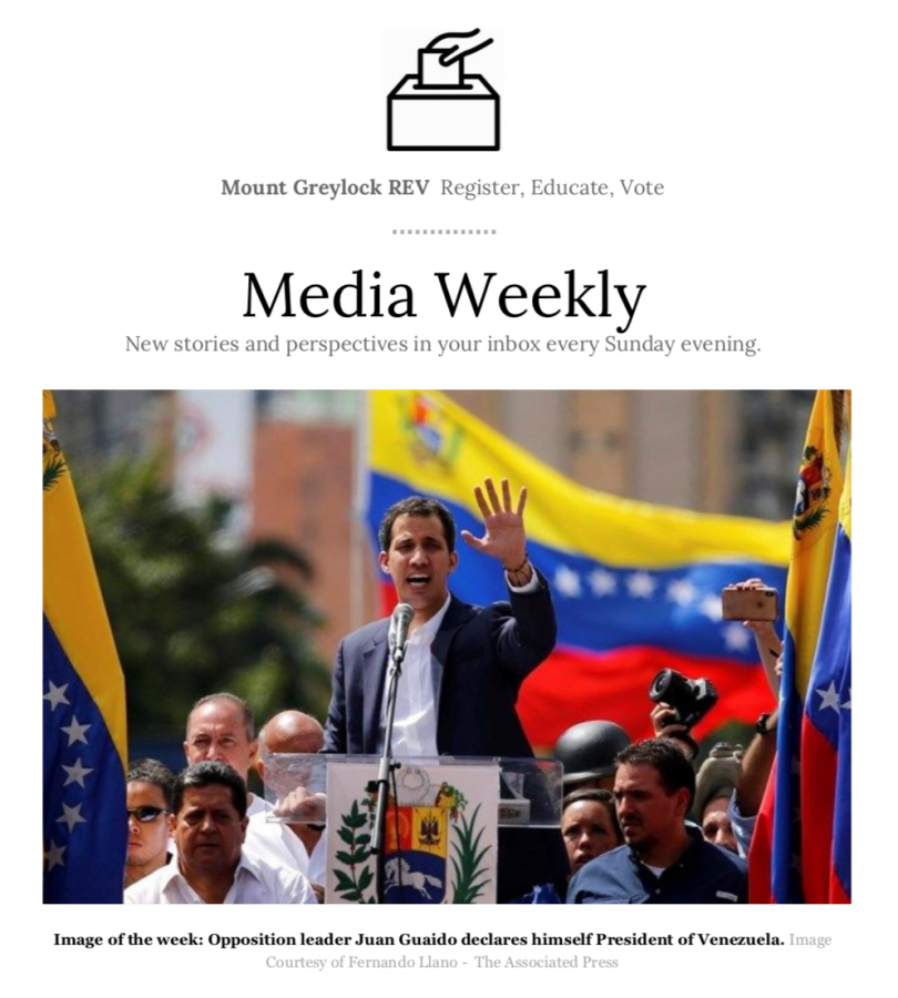 The front page of one of REV Media Weeklys weekly newsletters